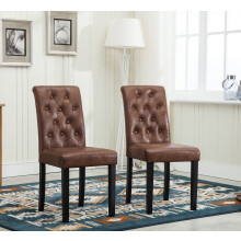 (Brown) Leather Dining Chairs Cafe Restaurant Garden