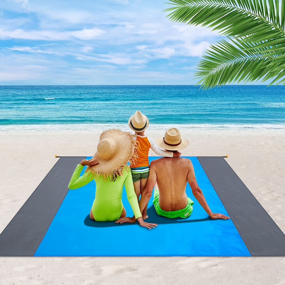 (Blue) Durable and Quick-Drying Beach Mat