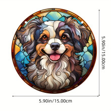 (A) Dog Printed Acrylic Hanging Sign, Suncatcher, Stained Window Hanging