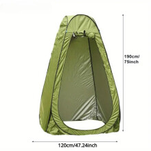 (Green With Windows) Portable Outdoor Privacy Shower Tent For Camping And Dressing Room With Toilet Access