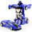 (Blue-P) One-key Automatic Transform Robot Car Model Toy for Boys Children Plastic Funny 1