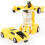 (Yellow) One-key Automatic Transform Robot Car Model Toy for Boys Children Plastic Funny 1