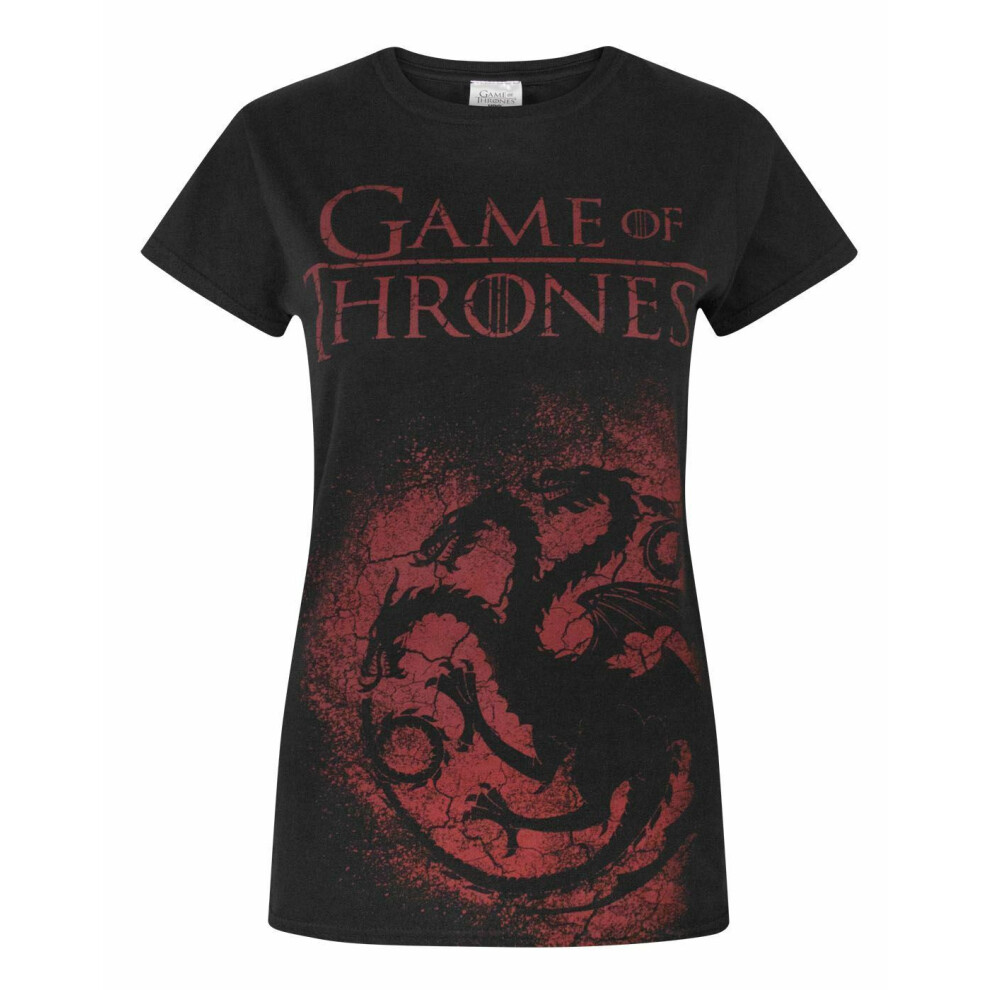 (Medium) Game of Thrones Short Sleeved T-Shirt (Womens Black)