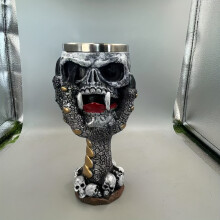 (Ghost Claw Goblet (Silvery White)) Skull Goblet, Champagne Cup, Stainless Steel Wine Glass