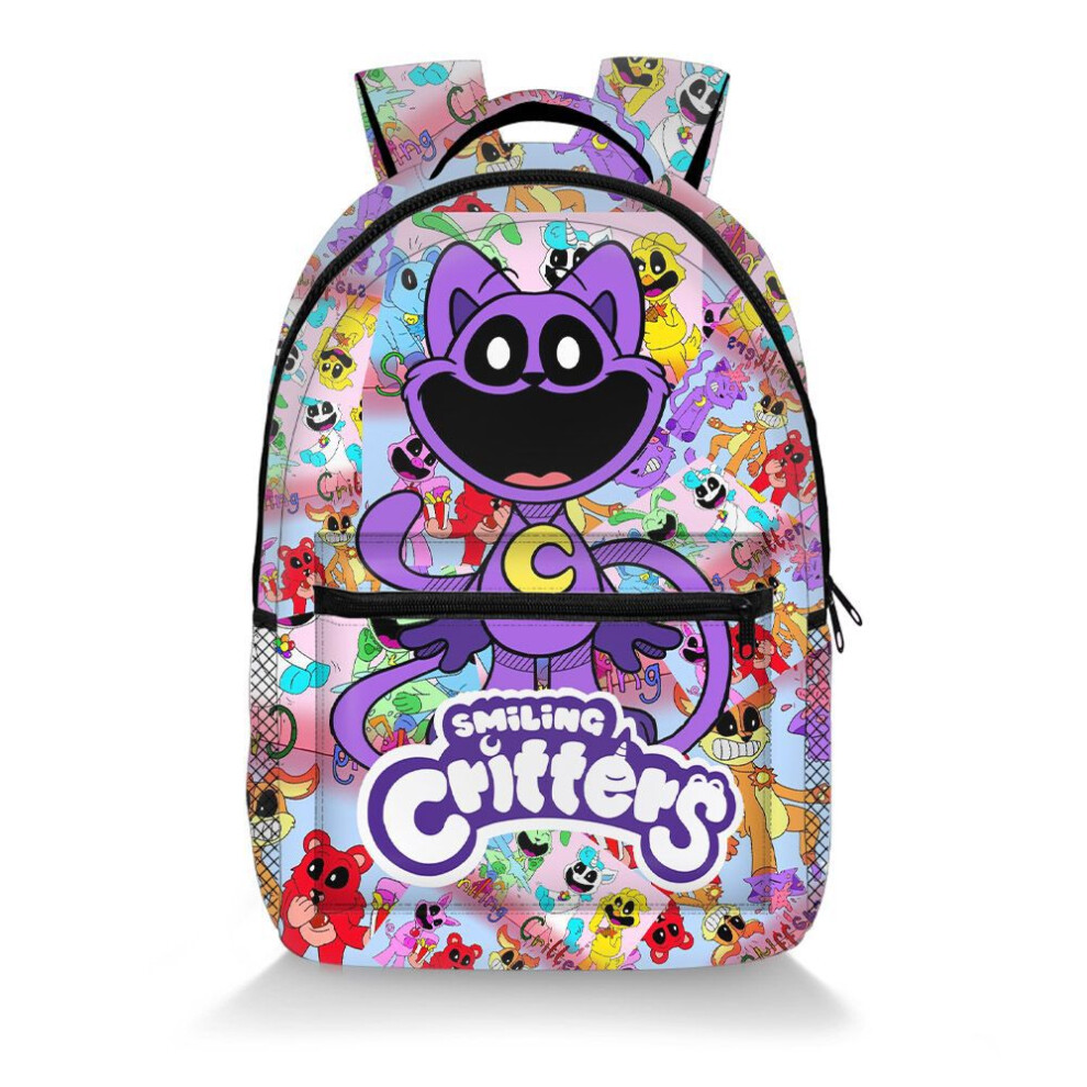 (Style G) Critters Smiling Large Capacity Backpack Printed Schoolbag