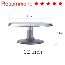 (D) 8-12inch Aluminum Alloy Turntable Decorating Scraper Set Rotating Cake Table Maker Tool