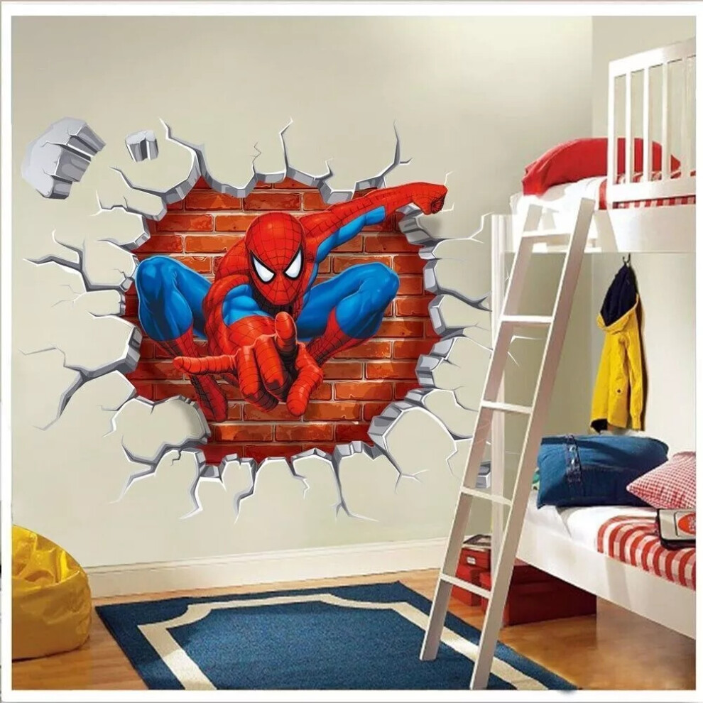 3D Spiderman Wall Stickers Kids Nursery Boys Bedroom Decor Vinyl Decals