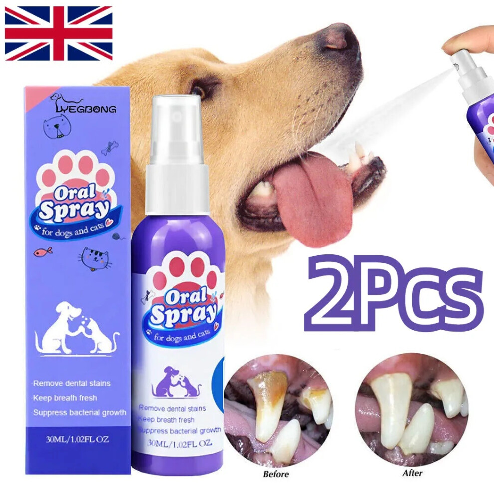 Pet Dog Spray Oral Care Bad Breath Teeth Cleaning Freshener Plaque Removing