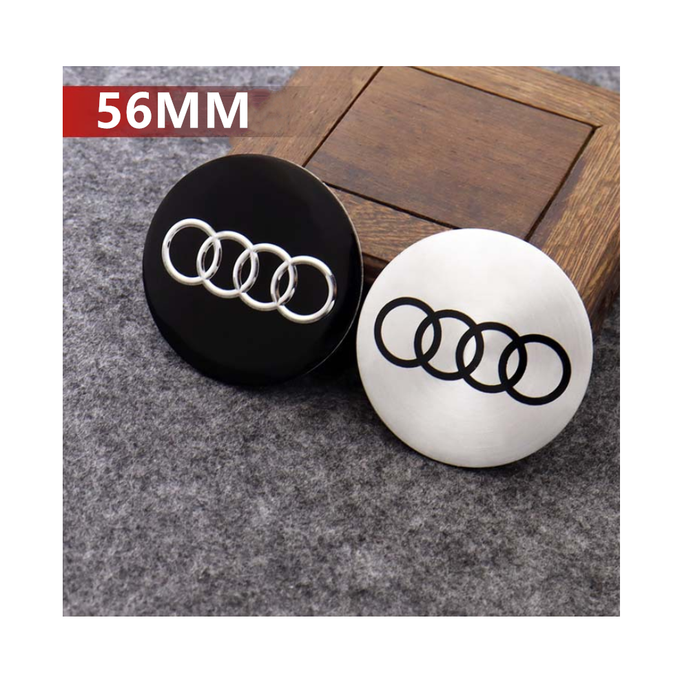 (AUDI Black 56MM) 4Pcs wheel center hub caps cover decal stickers For AUDI