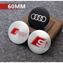 (AUDI Black 60MM) 4Pcs wheel center hub caps cover decal stickers For AUDI