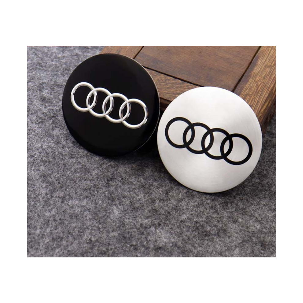 Newjass (Audi 60Mm) 4Pcs Wheel Center Hub Caps Cover Decal Stickers For Audi Silver