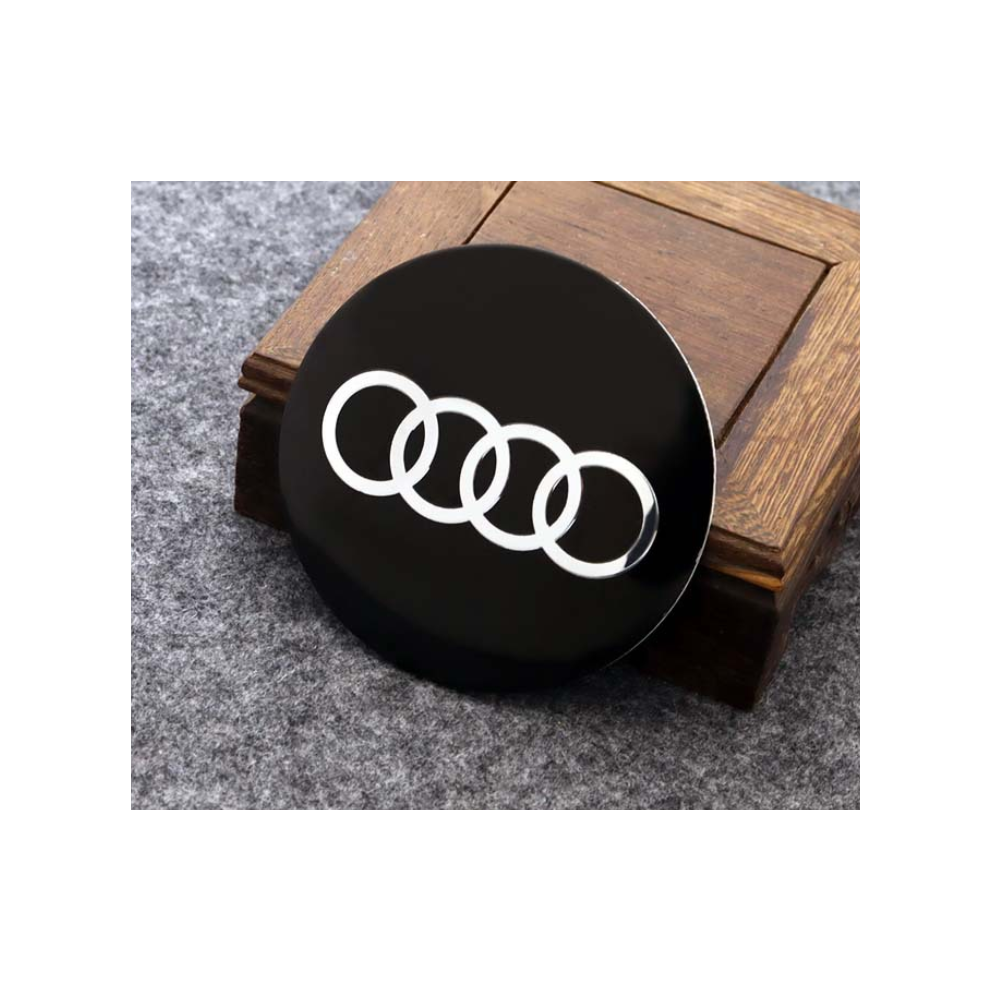 (Audi 45Mm) 4Pcs Wheel Center Hub Caps Cover Decal Stickers For Audi Black 8381923456207