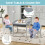 Casart Kid's Table & Chairs Set with Double-sized Tabletop & Hidden Storage Space 4