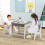 Casart Kid's Table & Chairs Set with Double-sized Tabletop & Hidden Storage Space 3