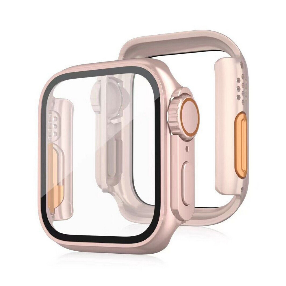(Rose Iwatch S8/S7 45Mm) Apple Watch Full Coverage Hard Pc Cover Case Gold 4754135895180