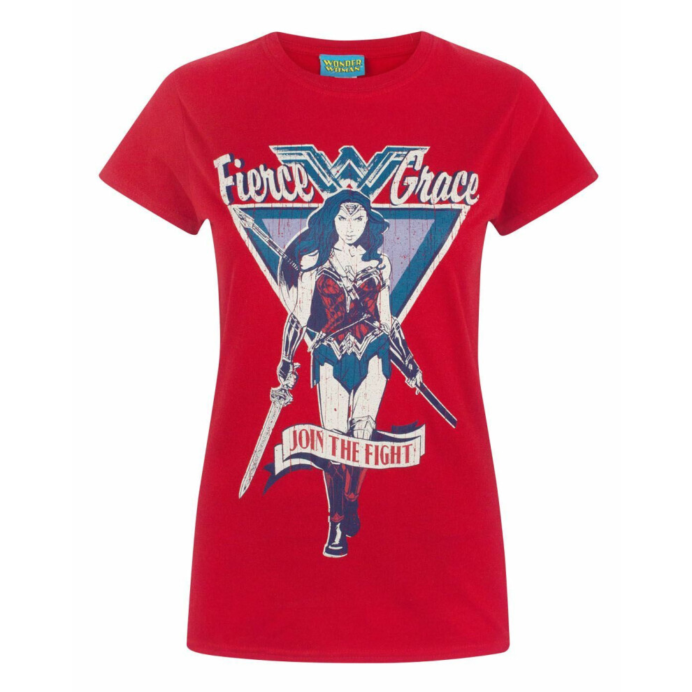 (X-Large) DC Comics Short Sleeved T-Shirt (Womens Red)