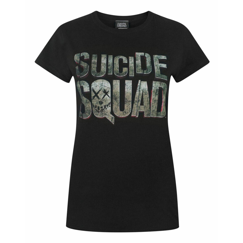 (Large) DC Comics Short Sleeved T-Shirt (Womens Black)