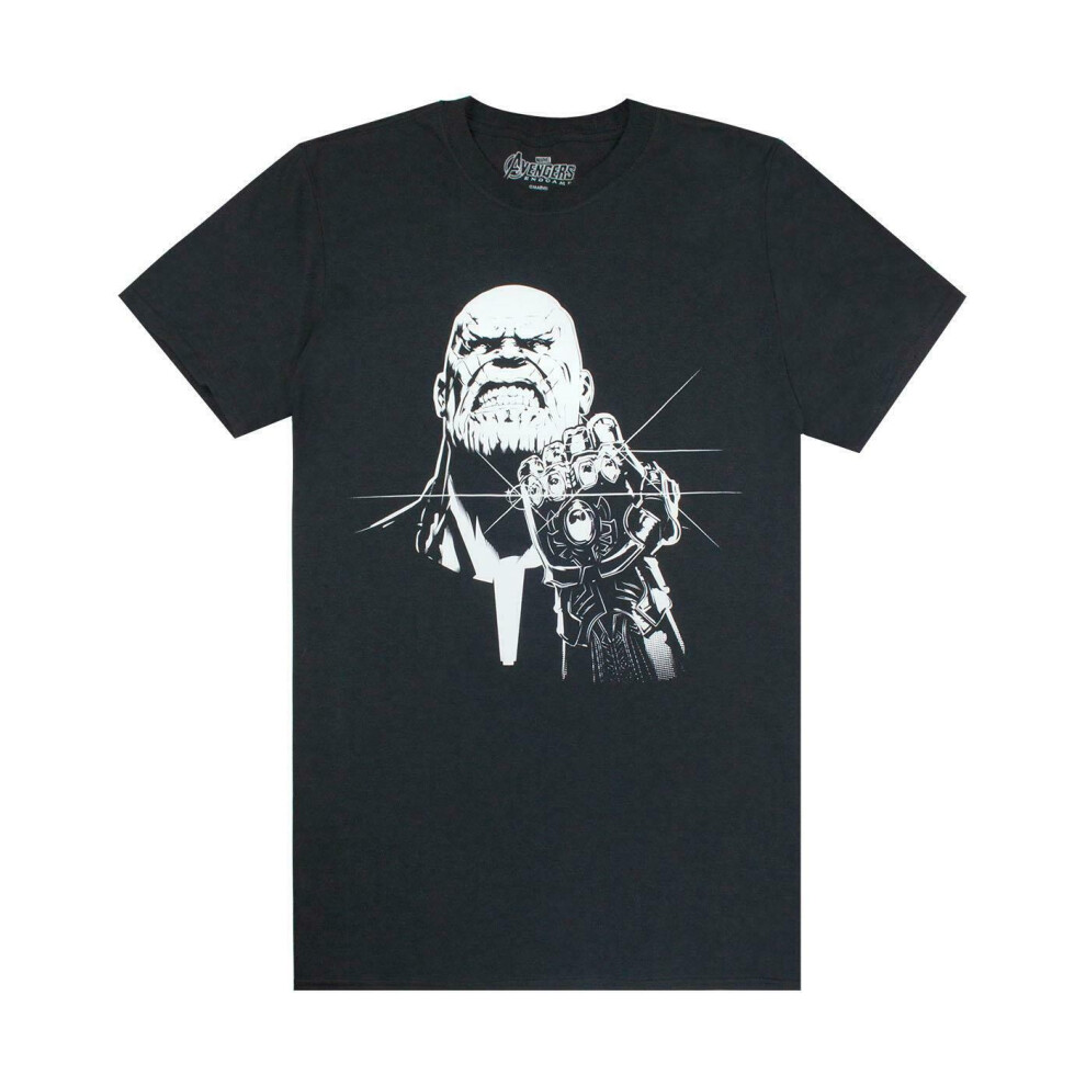 (Medium) Marvel Short Sleeved T-Shirt (Mens Black)