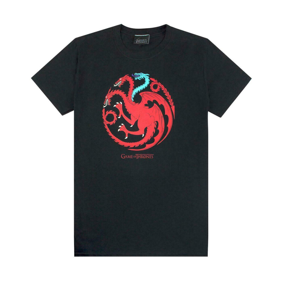 (Large) Game of Thrones Short Sleeved T-Shirt (Mens Black)