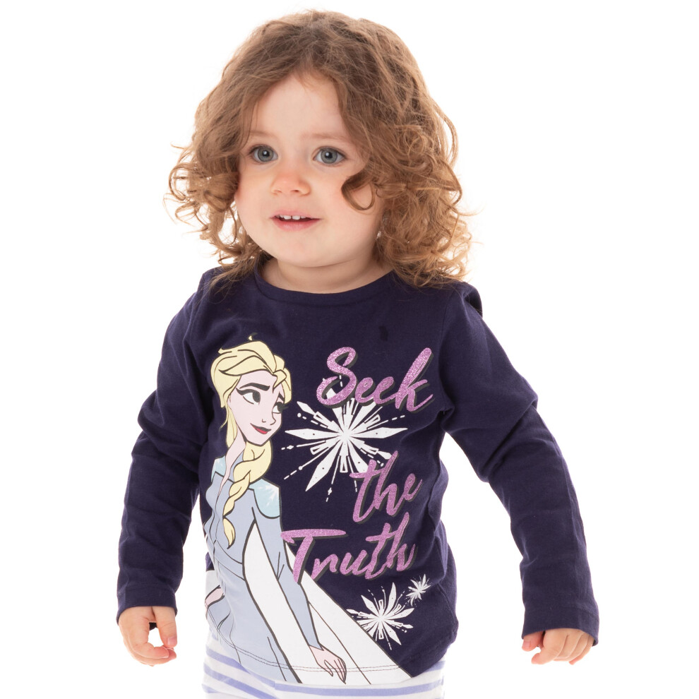 (2-3 Years) Disney Short Sleeved T-Shirt (Girls Blue)