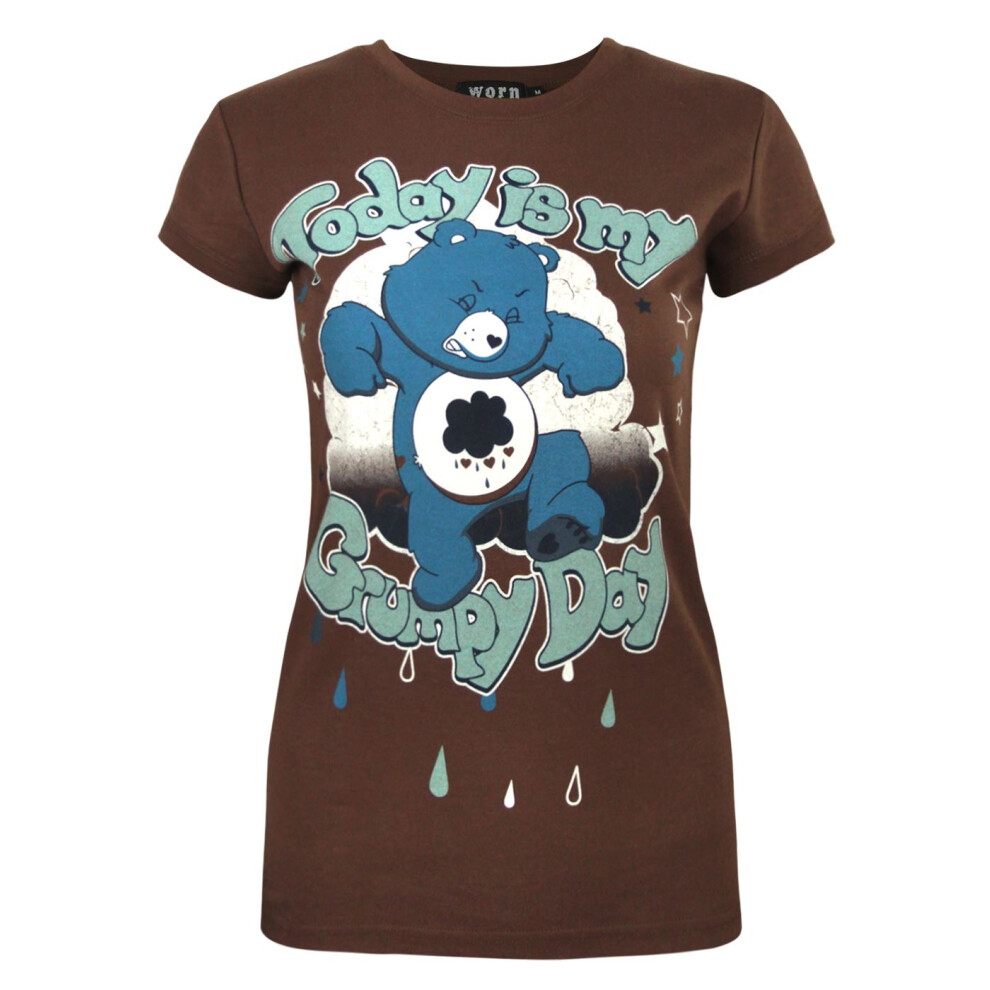 (Small) Care Bears Short Sleeved T-Shirt (Womens Brown)