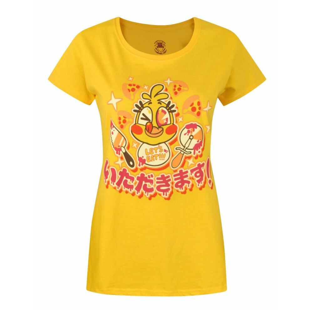 (XX-Large) Five Nights At Freddy's Short Sleeved T-Shirt (Womens Yellow)-image-OPC-PDR5VTT-NEW