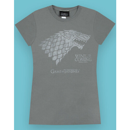 Game of Thrones (Medium) Game of Thrones Short Sleeved T-Shirt (Womens Grey) 2