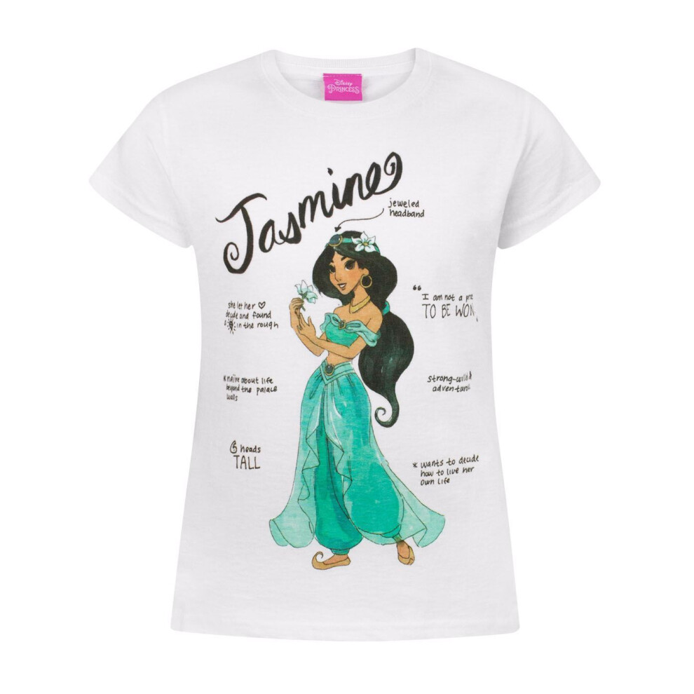 (12-13 Years) Disney Short Sleeved T-Shirt (Girls White)