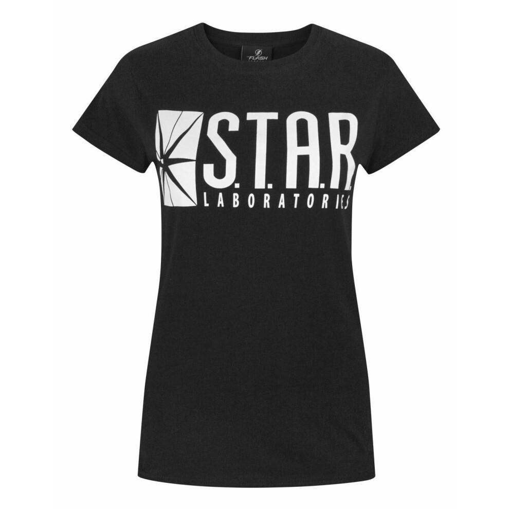 (Large) DC Comics Short Sleeved T-Shirt (Womens Black)