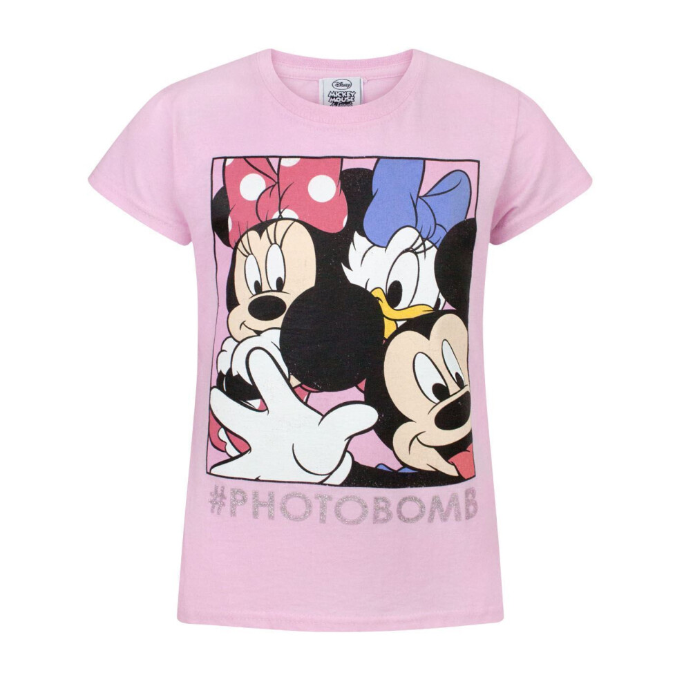 (5-6 Years) Disney Short Sleeved T-Shirt (Girls Pink)