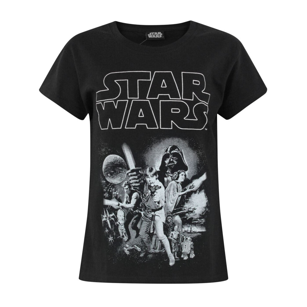 (5-6 Years) Star Wars Short Sleeved T-Shirt (Girls Black)