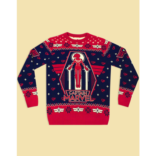 Marvel (X-Large) Marvel Christmas Jumper (Womens Black) 2