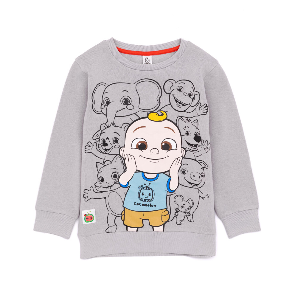 (2-3 Years) Cocomelon Sweatshirt (Unisex Kids Grey)