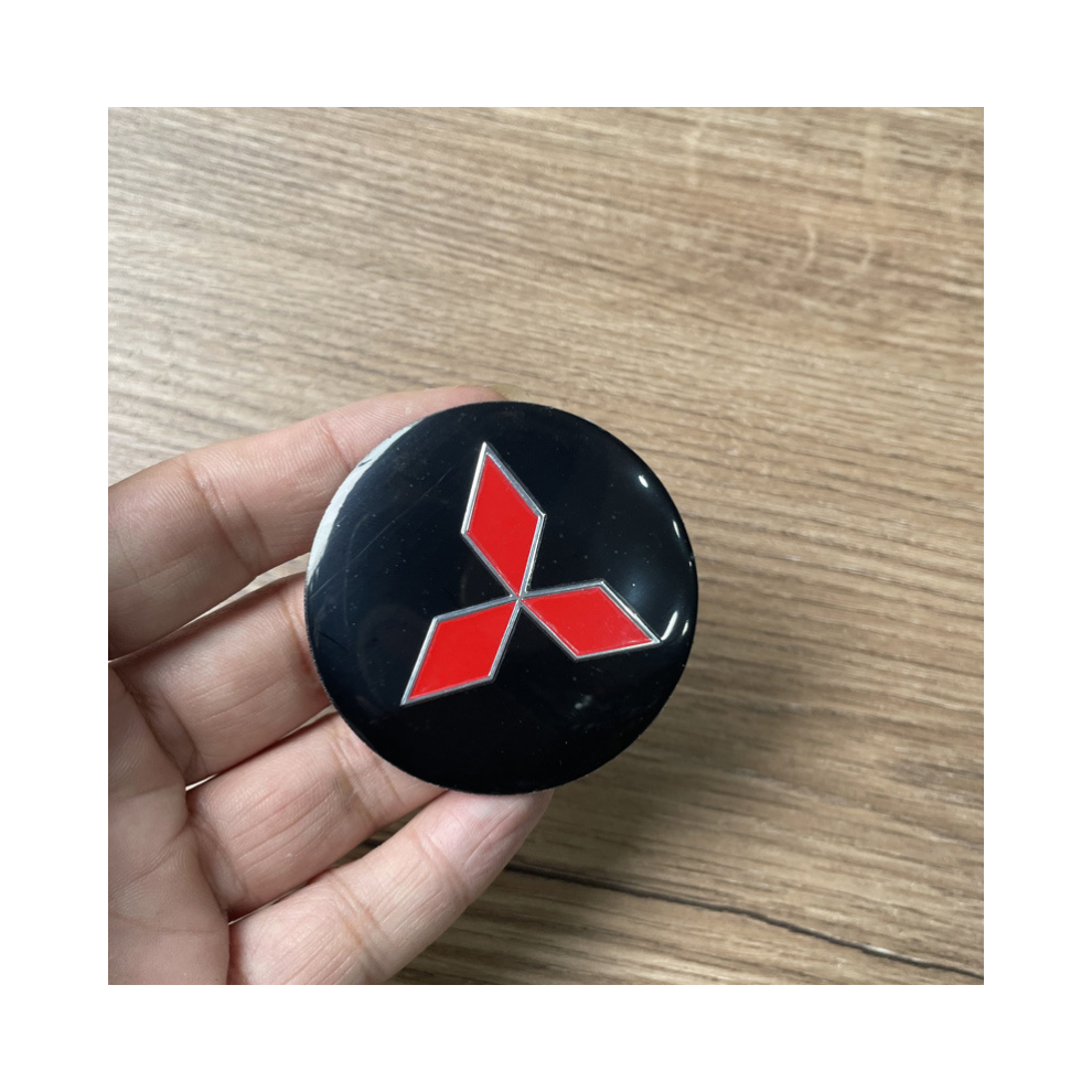 ( Red) 4Pcs Wheel Center Hub Caps Cover Decal Stickers 56Mm For Mitsubishi Black/Red 8381923456214