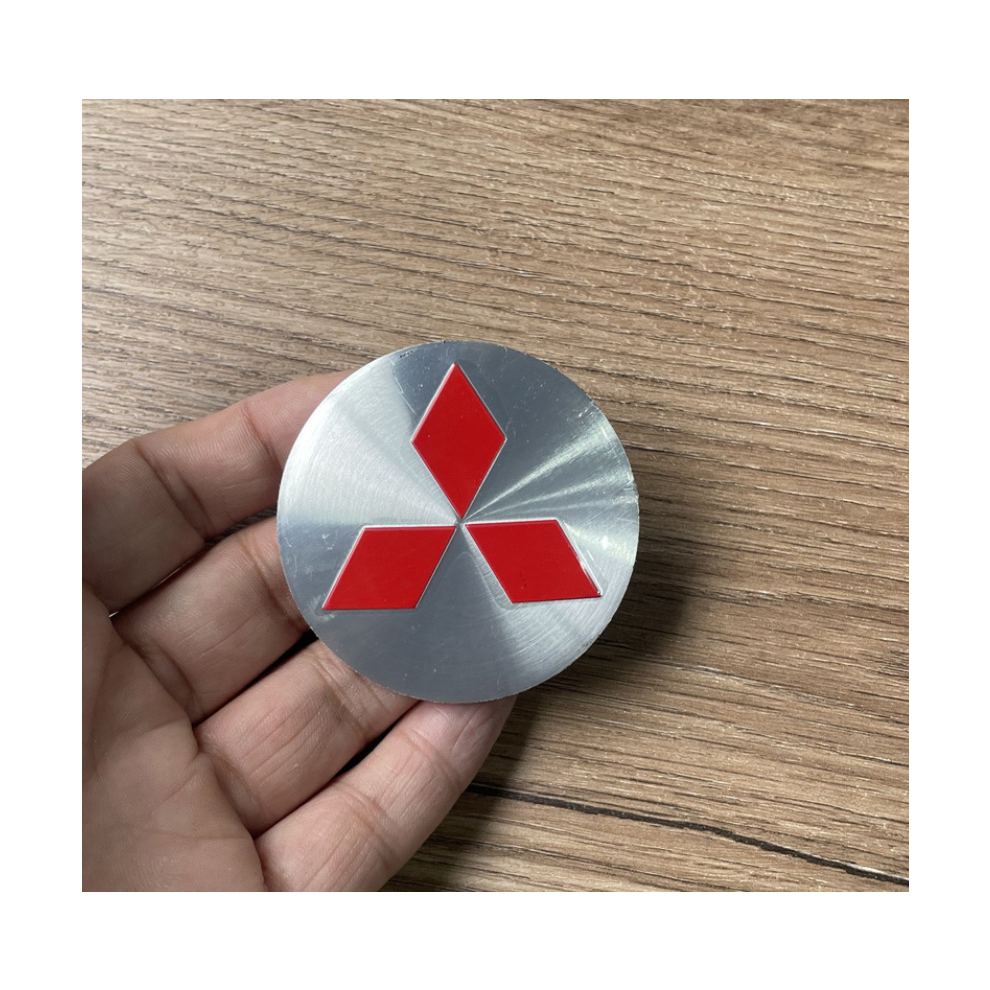 ( Red) 4Pcs Wheel Center Hub Caps Cover Decal Stickers 56Mm For Mitsubishi Silver/Red 8381923456221