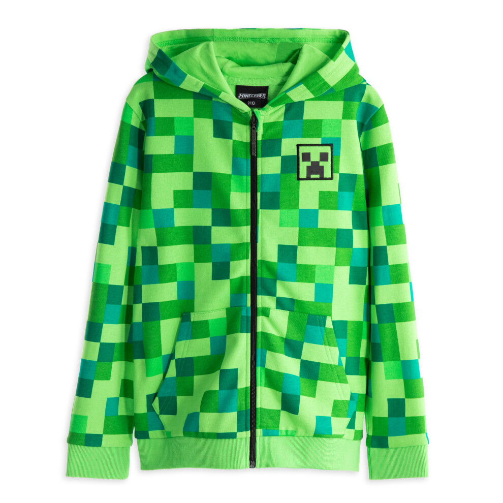 (9-10 Years) Minecraft Hoodie (Boys Green)