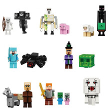 Minecraft Blocs de construction, figurines humanoïdes miniatures, briques à assembler – ensemble de 16 pièces, compatibles LEGO