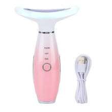 Neck Lift Massager, Neck Skin Tightening Machine, Three Modes Improve Skin Absorption Anti Wrinkle Remove Fine Lines Neck Skin Lifting Device(Pink)