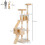PawHut PawHut 173cm Cat Tower Scratching Post Activity Centre for Indoor Cream 2