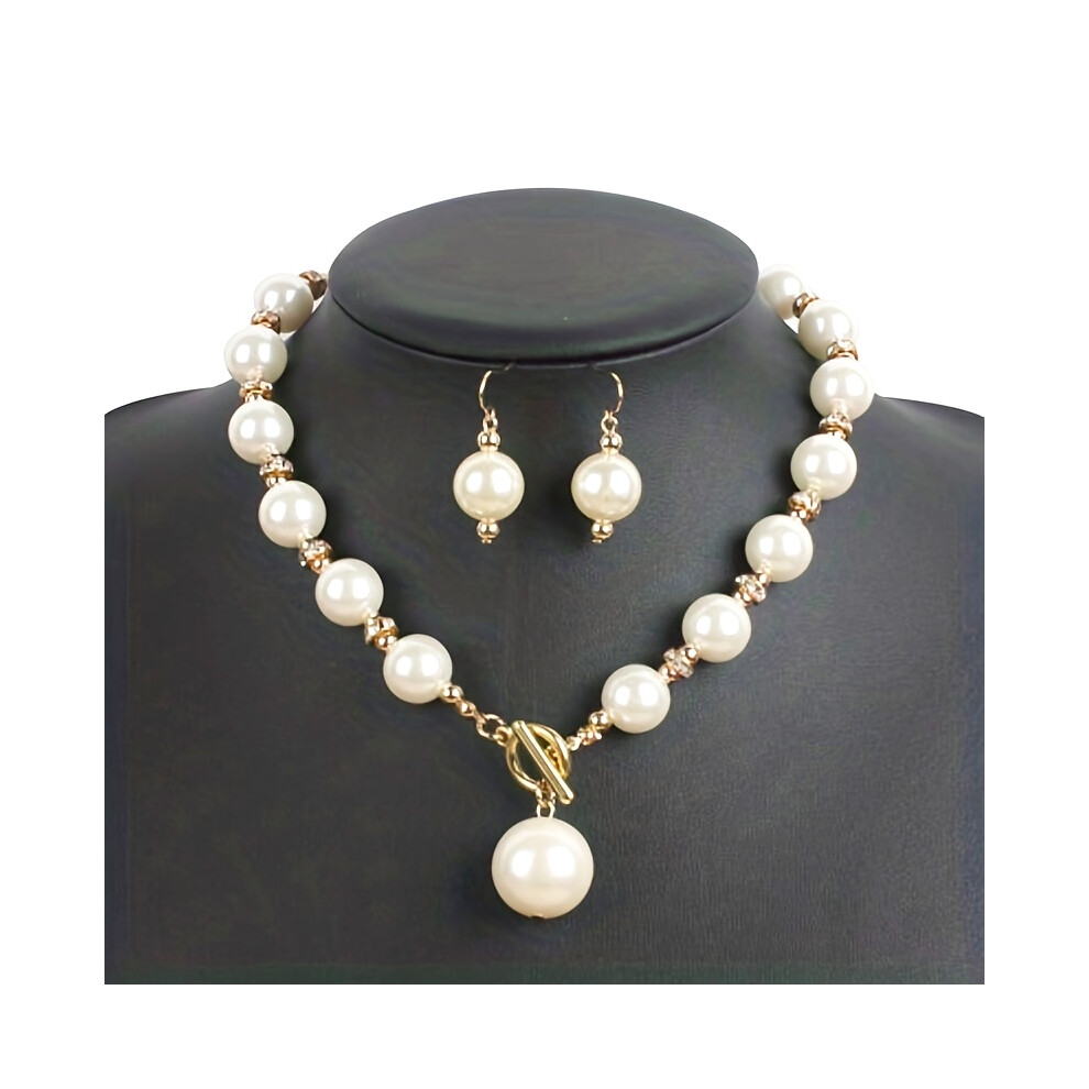 Faux Pearl Decor Necklace Elegant Short Clavicle Chain Necklace All Match Jewelry Accessories For Women