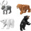 9pcs/set City Animals Building Blocks Zoon Figures Model Mammoth Sabertooth Educational Toys 5