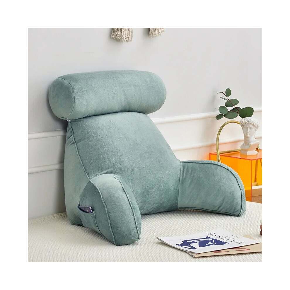 (Aqua Blue, 75x40x40cm) Ultra Soft Memory Foam Reading Pillow Office Sofa Bedside Back Cushion