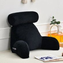 (black, 75x40x40cm) Ultra Soft Memory Foam Reading Pillow Office Sofa Bedside Back Cushion