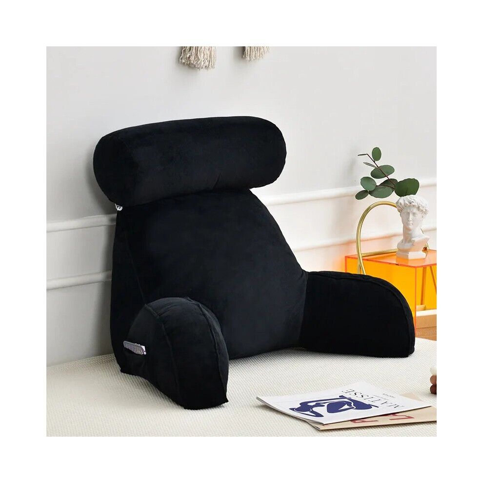 (black, 75x40x40cm) Ultra Soft Memory Foam Reading Pillow Office Sofa Bedside Back Cushion