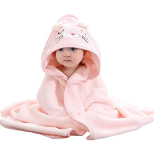 (Pink) Hooded Baby Towel,Unique Animal Design Baby Towel