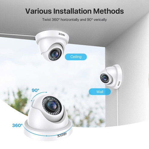 ZOSI 1080P CCTV 2pcs Security Camera For Home System IR Night Vision 2