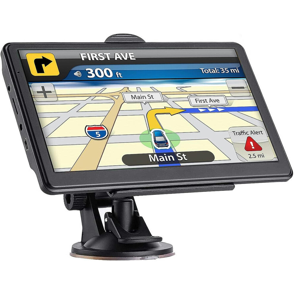 Car Gps Navigation, 7-Inch Touch Screen, Voice Turn Guidance, Supports Speeding And Warnings, Pre-Installed European Lifelong Map Red/Light 9369114262911