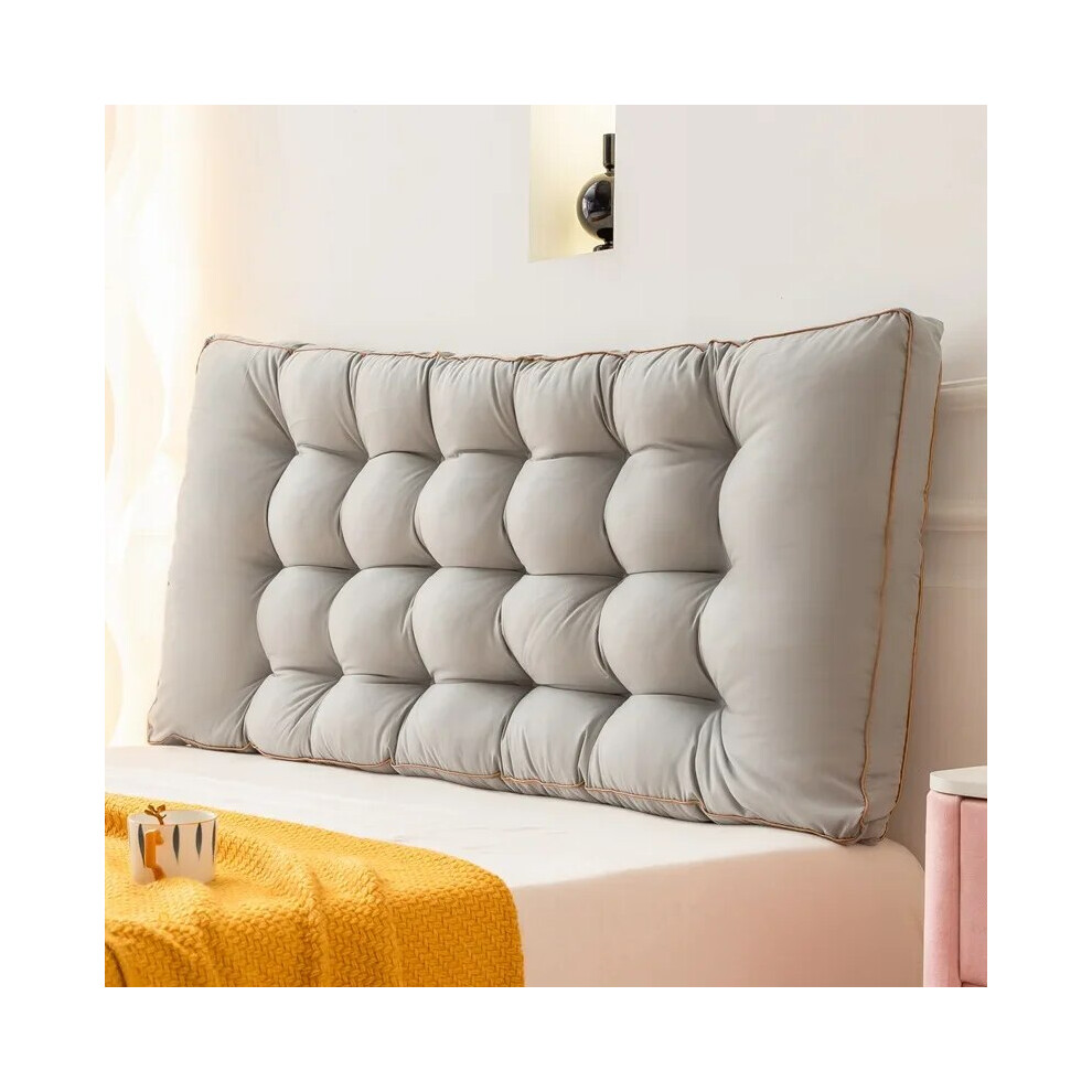 Srj Star (Gray, 150X60x10cm) Large Headboard Pillow Lounge Sofa Cushion Bed Rest Reading Pillow