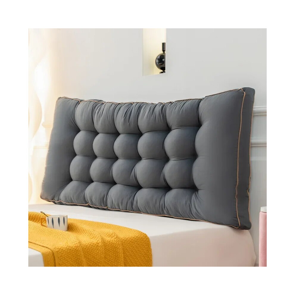 Srj Star (Black, 90X60x10cm) Large Headboard Pillow Lounge Sofa Cushion Bed Rest Reading Pillow