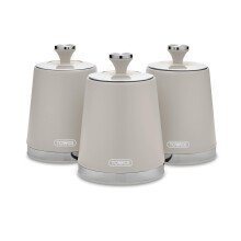 Tower T826131MSH Cavaletto Set of 3 Canisters, Carbon Steel, Latte